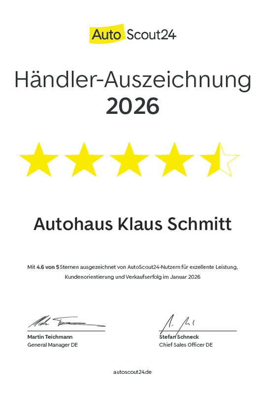 Auszeichnung für hervorragende Leistung und Verkaufserfahrung 2026