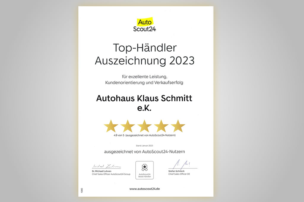 AutoScout24: Top-Händler Auszeichnung 2023